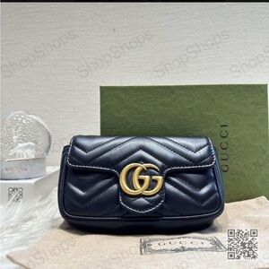 Gucci Black Mini Bag with Gold Logo